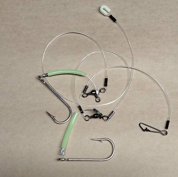 cod rig 6.0 hook green with sinker clip