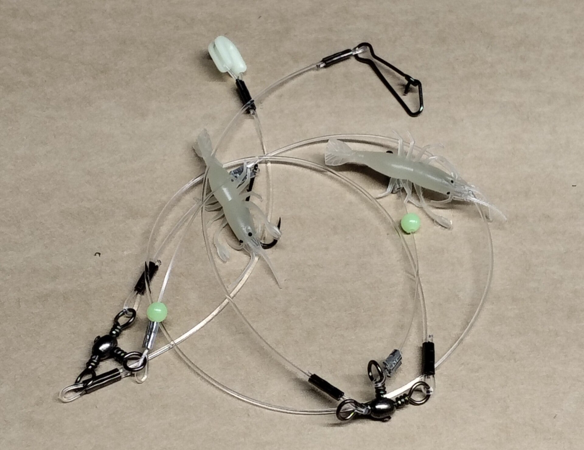 shrimp rig 2 hook with sinker clip good quality