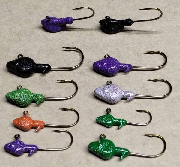trout jig pack random colours and sizes pack of 10 without eyes