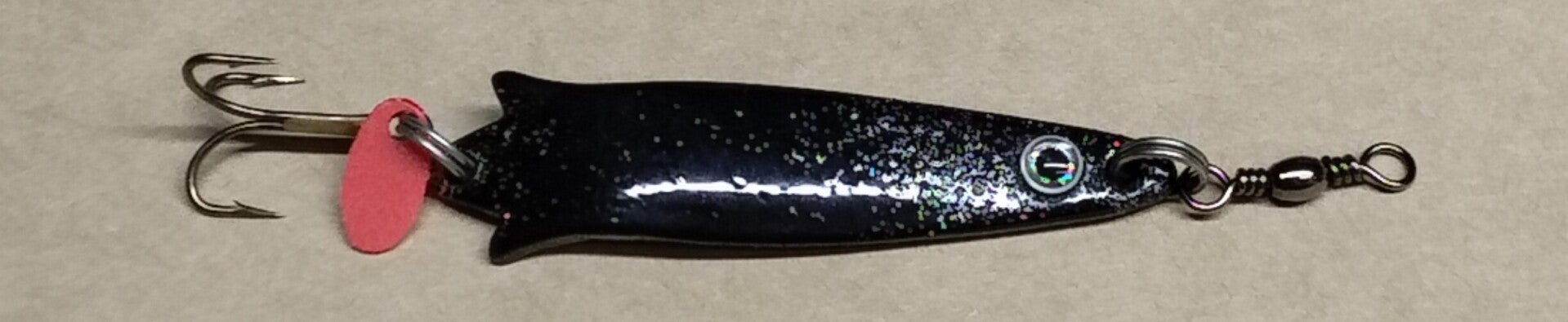 trout toby lure speckled black 14gms