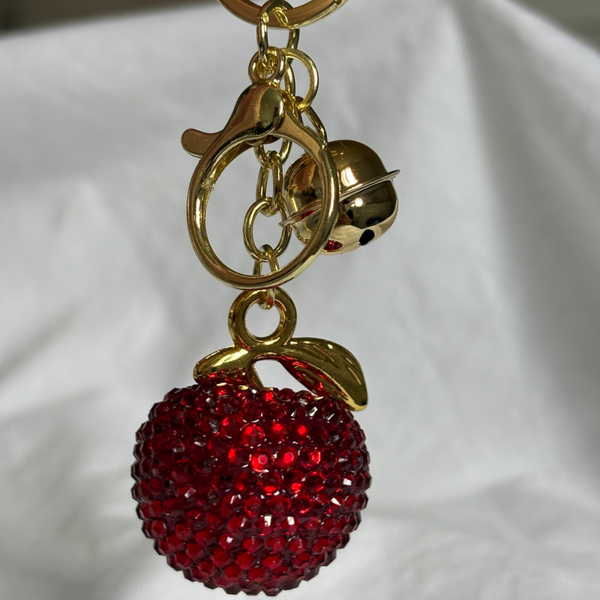 Porte clef cerise à strass