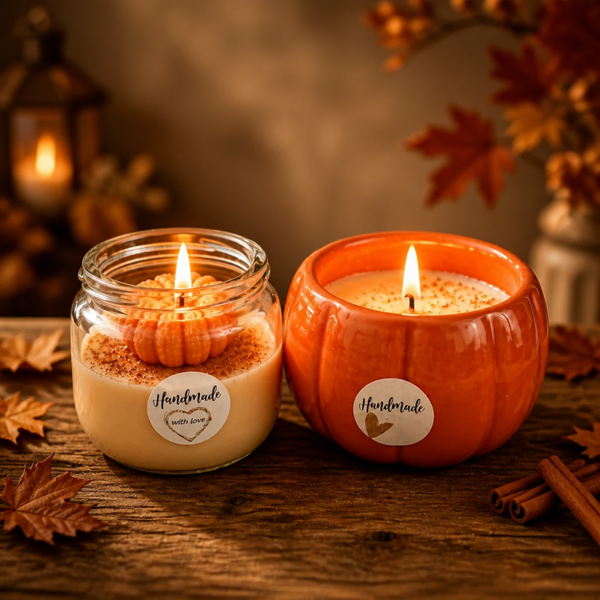 2 CANDLES OF PUMPKIN SPICE & VANILLA SCENTS