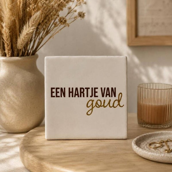 Tegeltje - hartje van goud