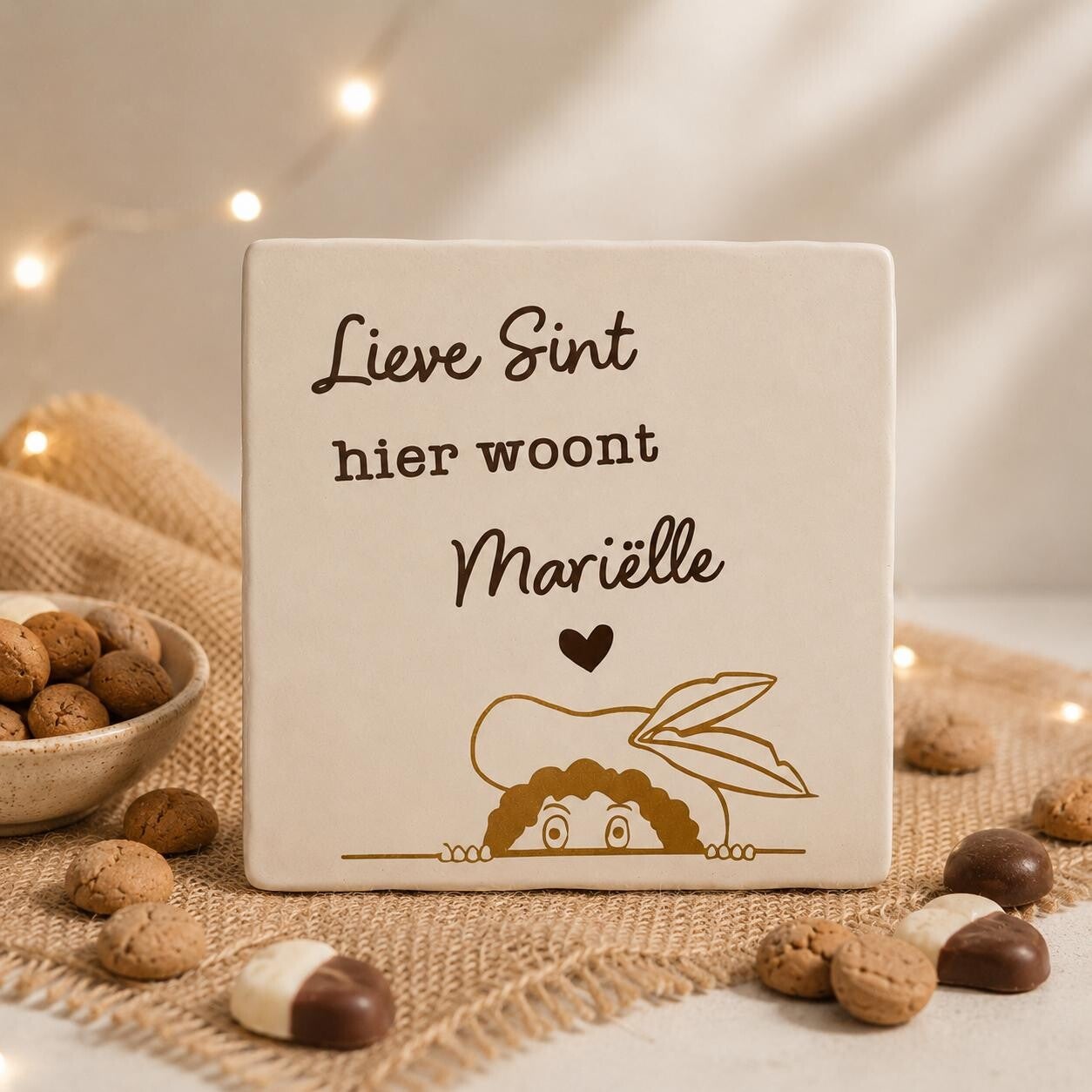 Tegeltje - lieve sint hier woont ...