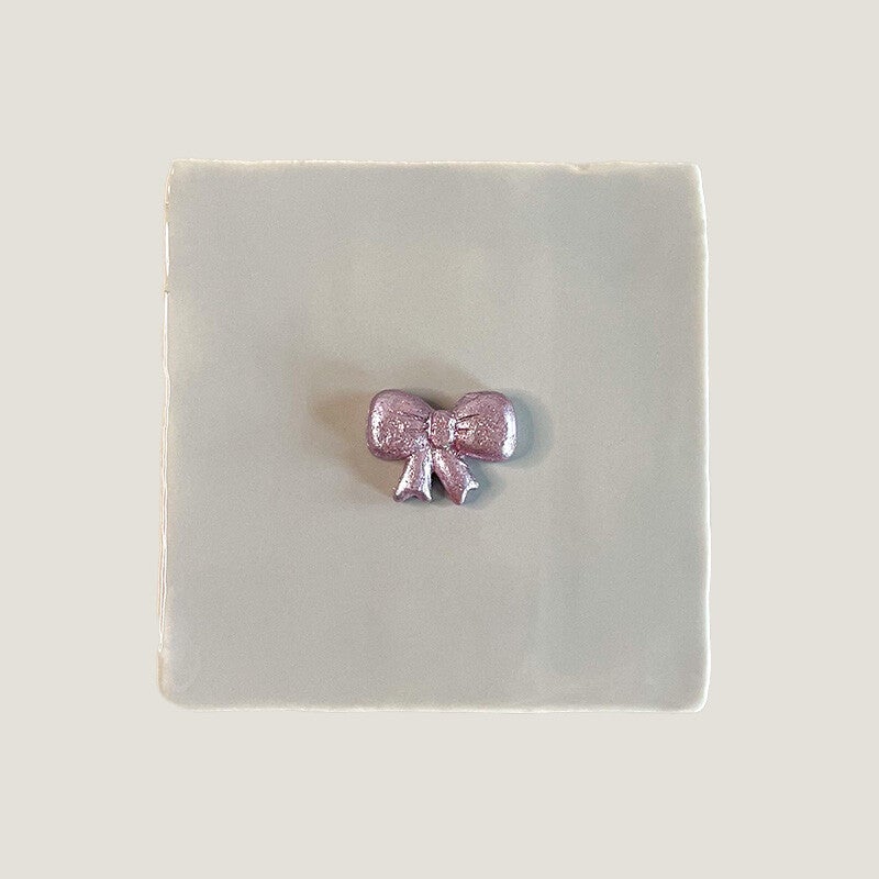 Tegeltje 3D - strik roze