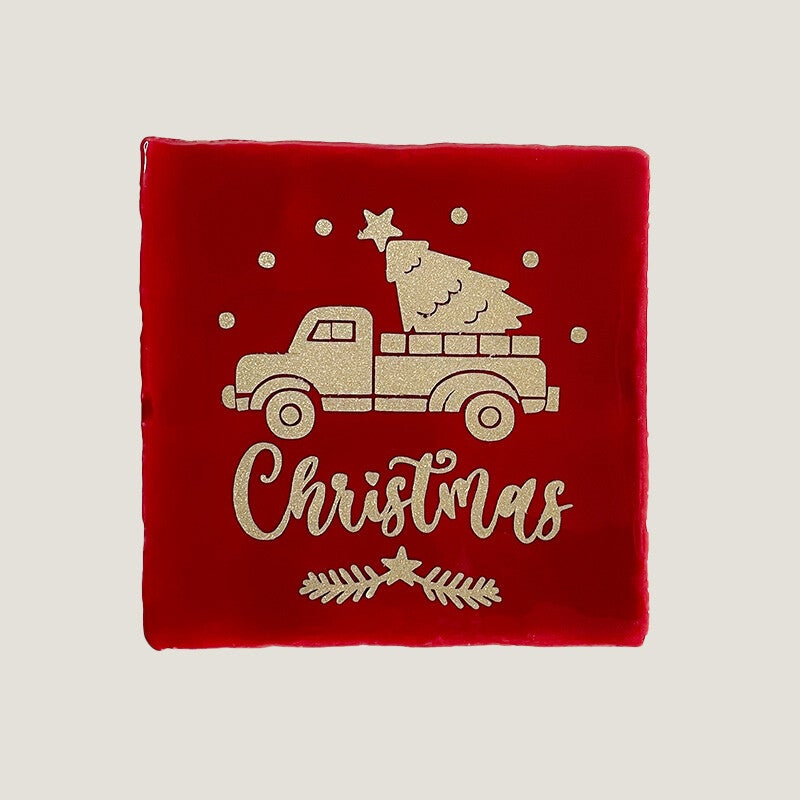 Tegeltje - christmas rood