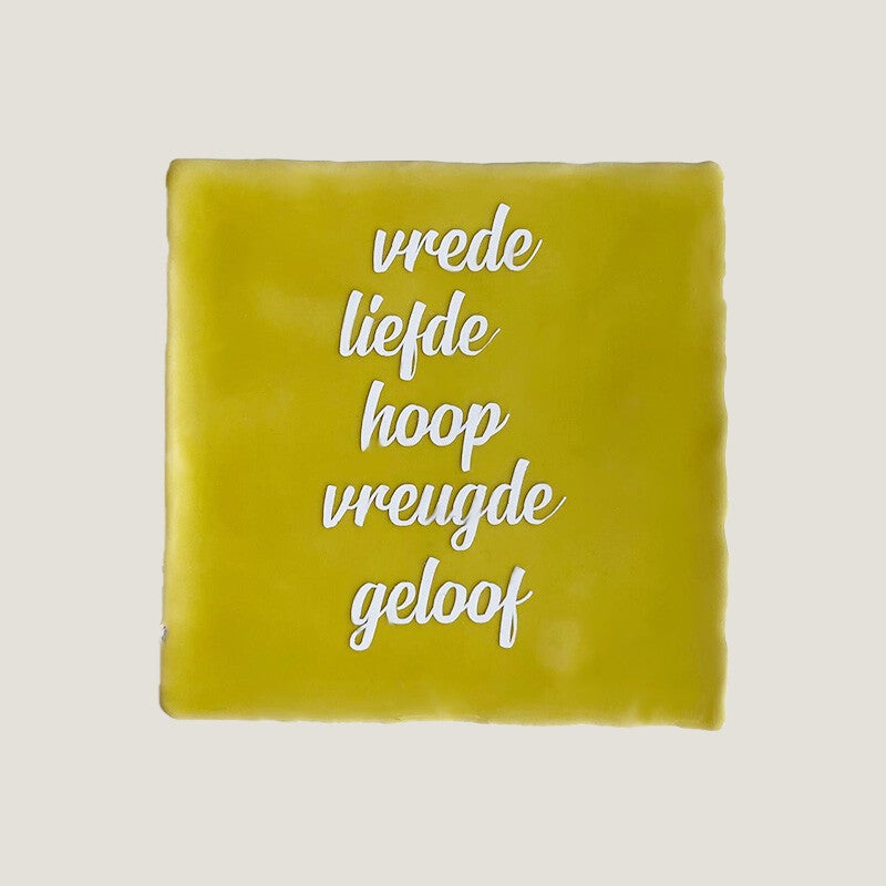 Tegeltje - vrede liefde hoop vreugde geloof