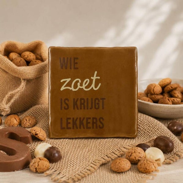 Tegeltje - wie zoet is krijgt lekkers