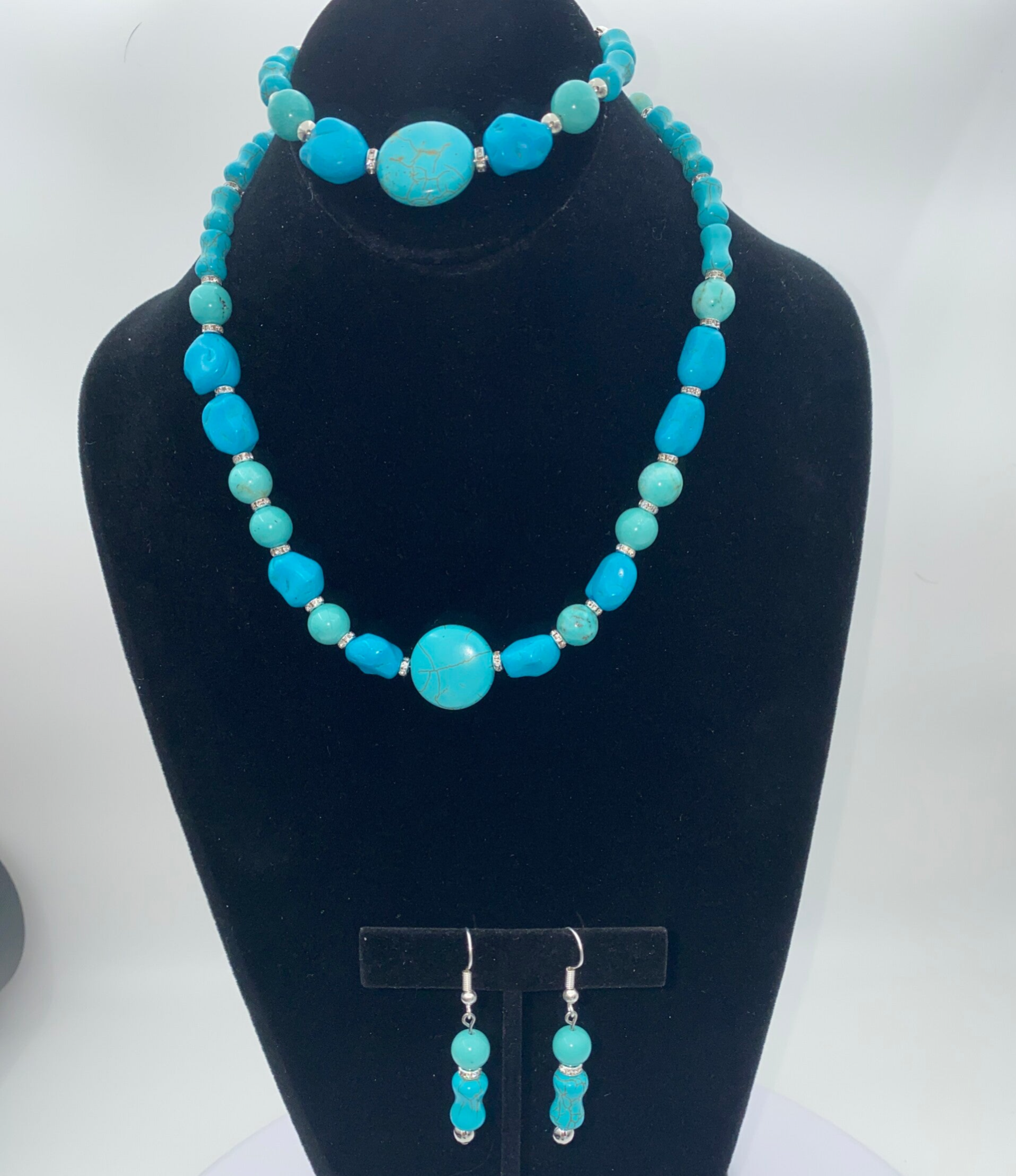 Turquoise Necklace, Bracelet, and Earring Set