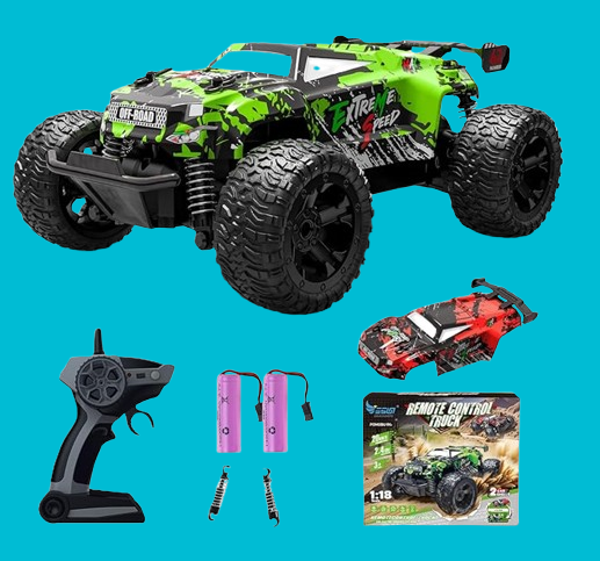 RC Monstertruck PENGBU Groen / Rood – Op Afstand Bestuurbare Auto voor Kinderen vanaf 6 jaar