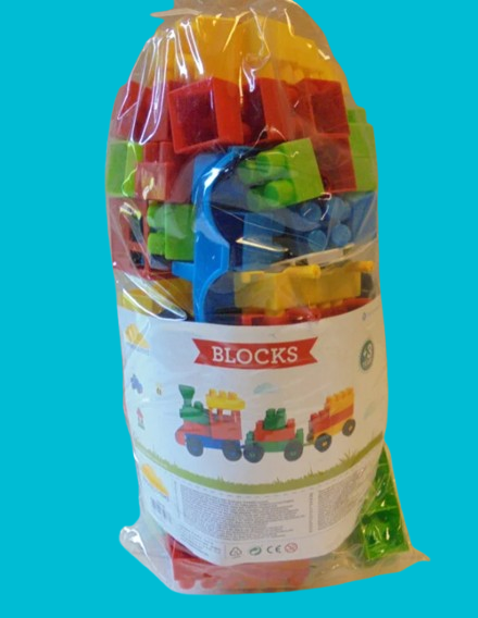 Blocks in zak 100 delig van Paradiso Toys