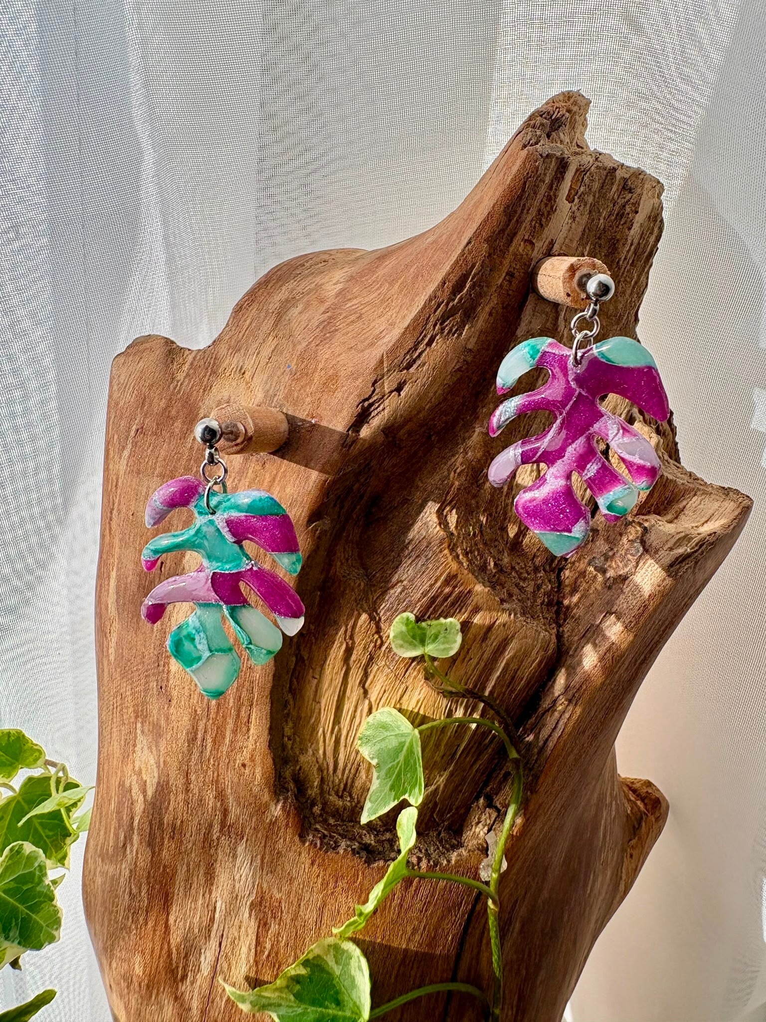 boucle d'oreille Monstéra
