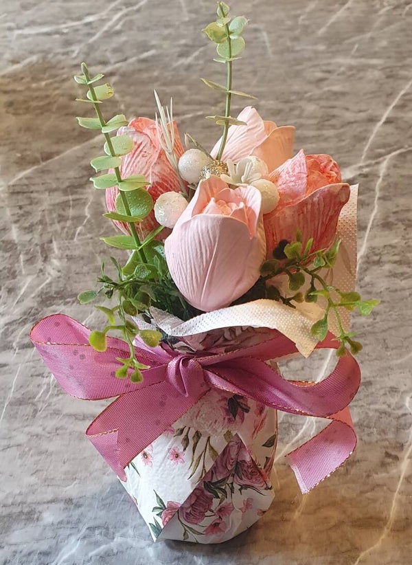 Gips Blumenstrauß klein