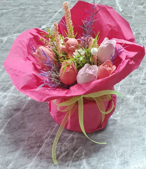 Gips Blumenstrauß Mittelgroß