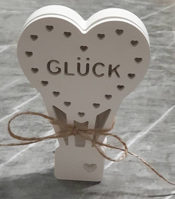 Dekoration Glück mit Licht