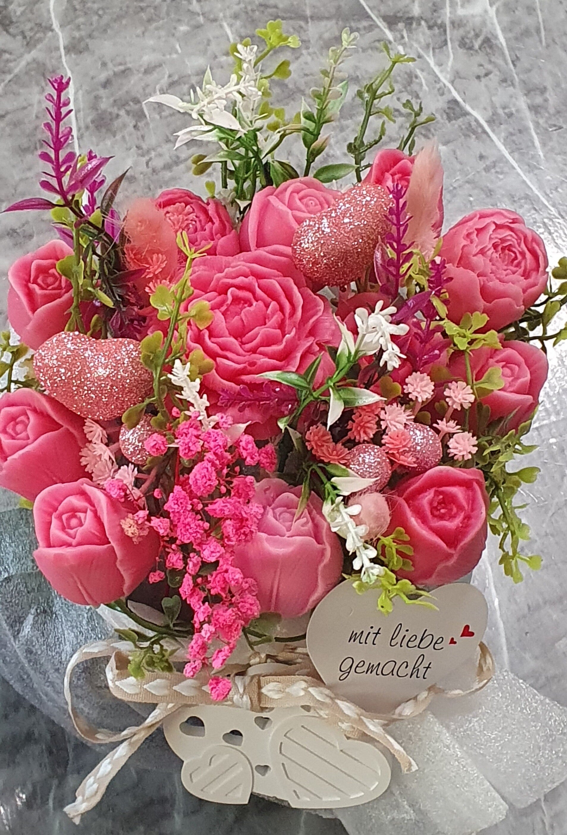 Blumenstrauß  Wachs Pink