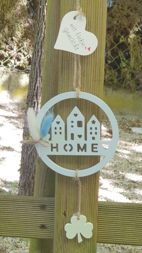 Aufhänger Home Zart Blau