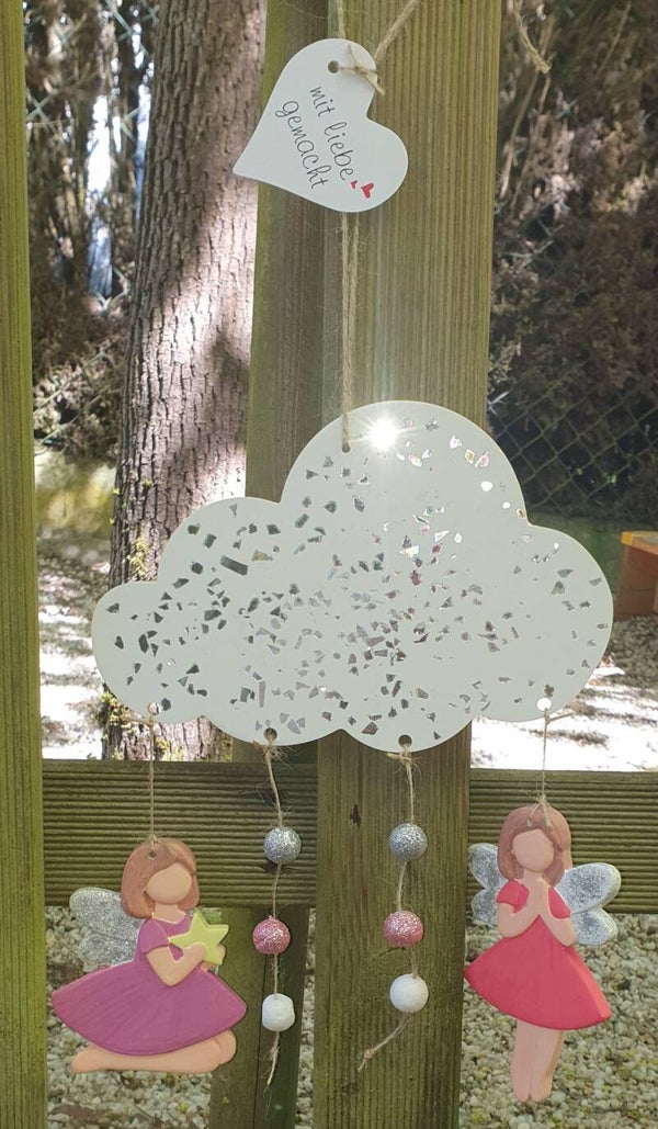 Aufhänger Wolke mit Spiegelsplitter