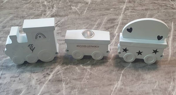 Geburtstagszug zartes Blau Personalisiert