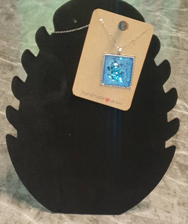 Kette Blau Glitzer