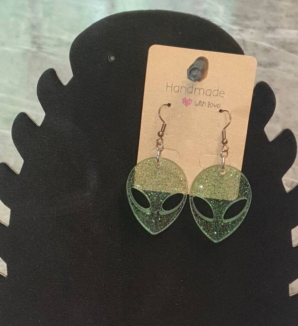 Ohrringe Alien Grün