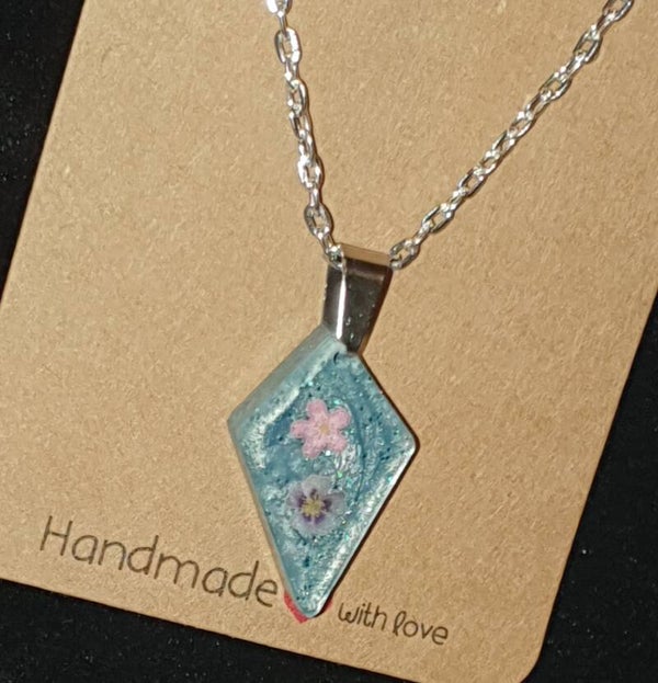 Kette Blau Blumen