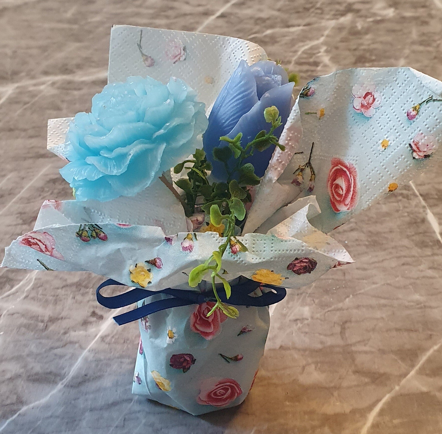 Tischdeko Wachs Blumen