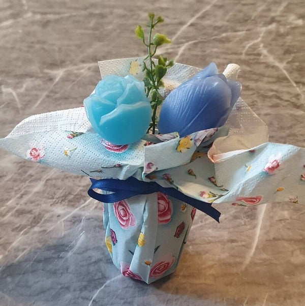 Tischdeko Wachs Blumen