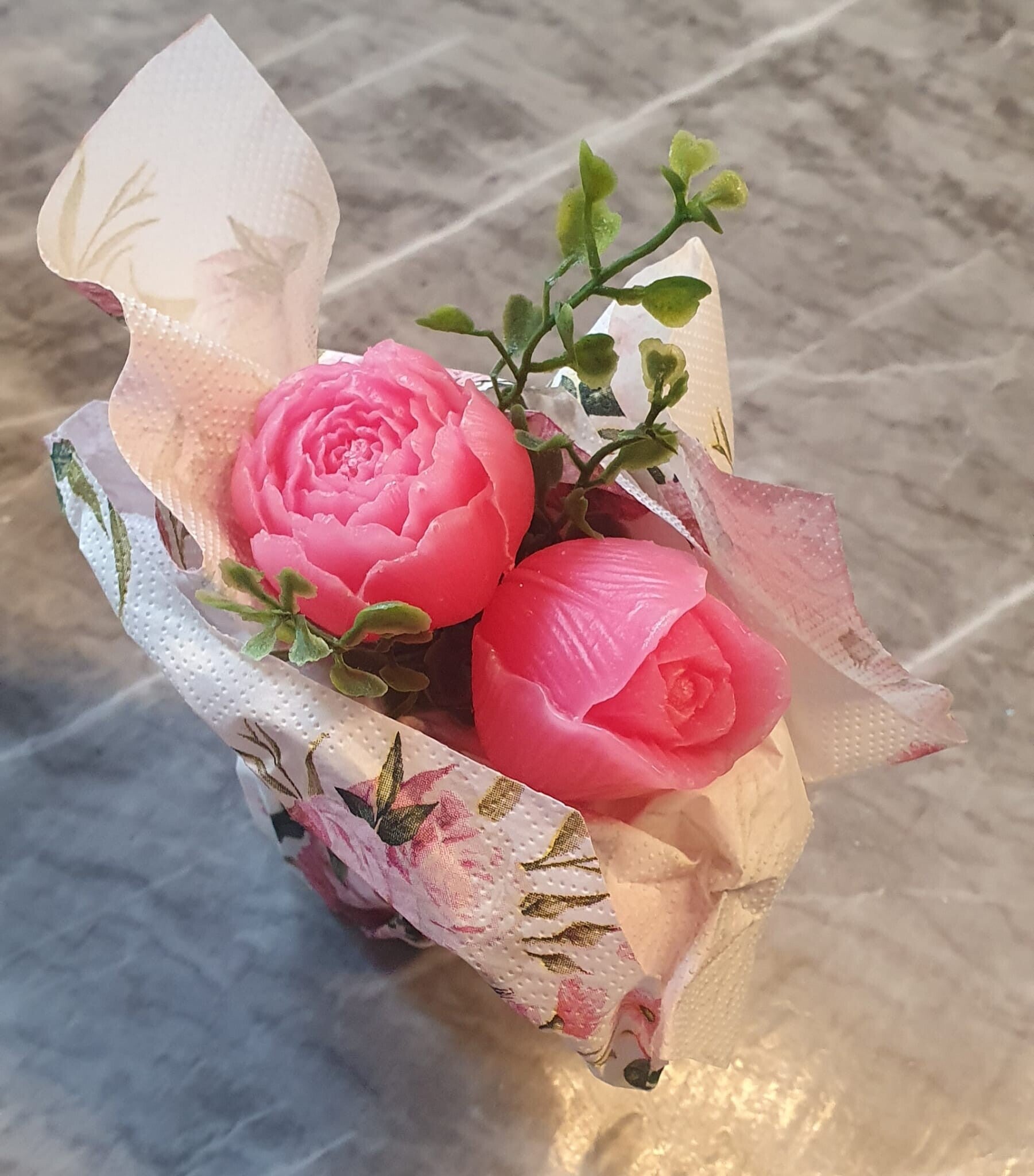 Tischdeko Wachs Blumen