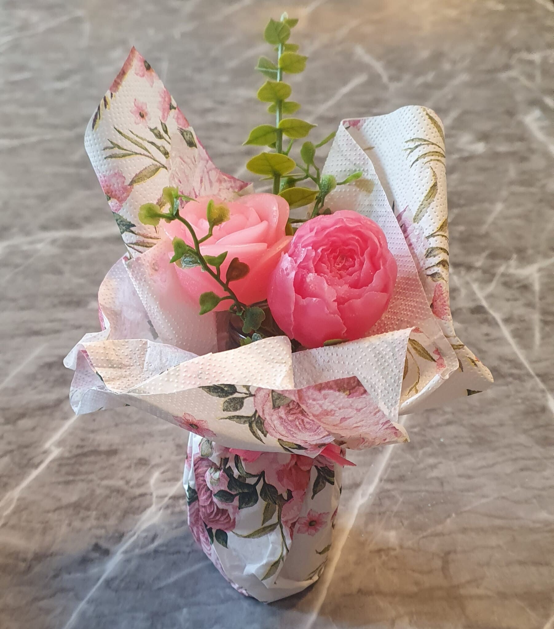 Tischdeko Wachs Blumen