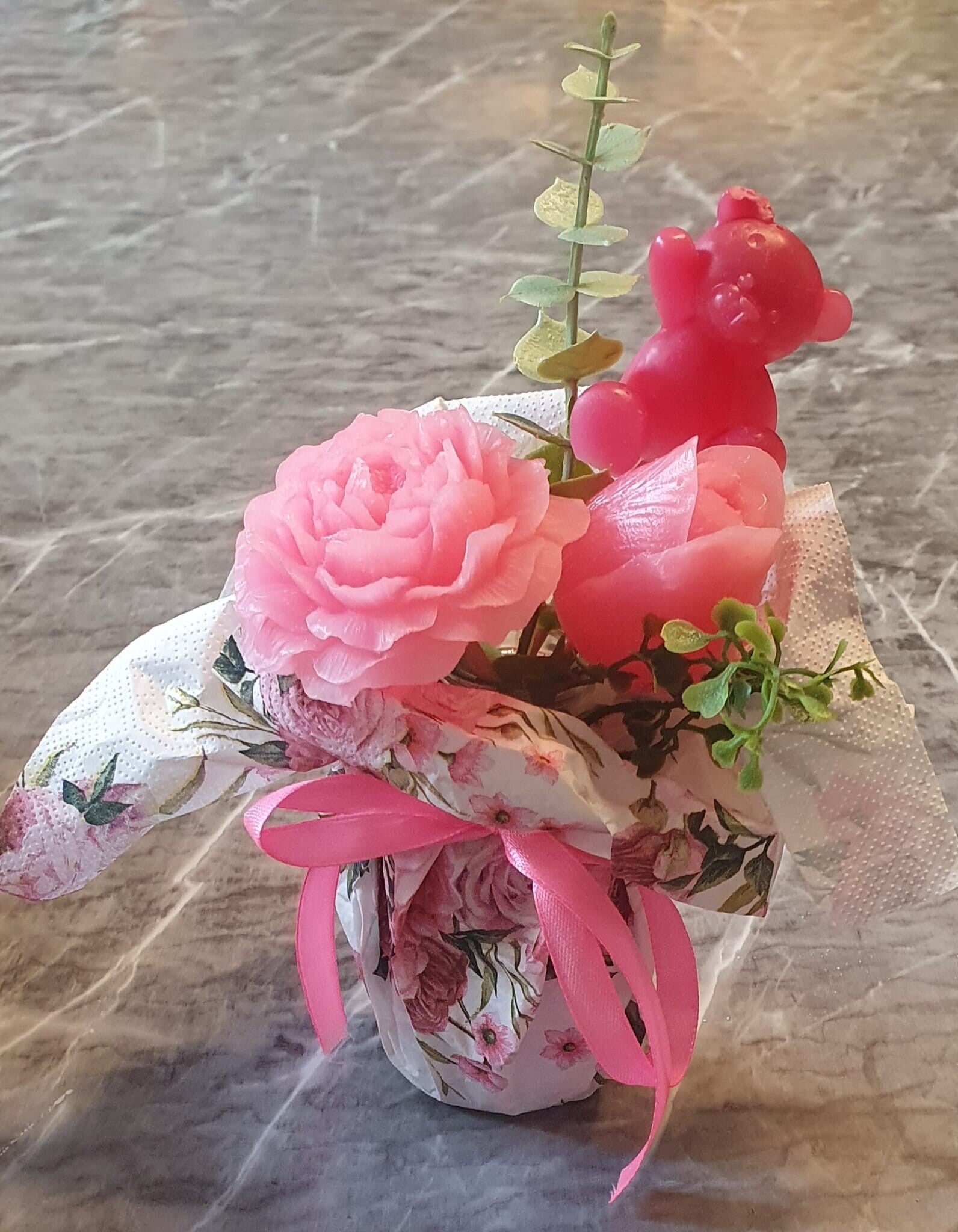 Tischdeko Wachs Blumen