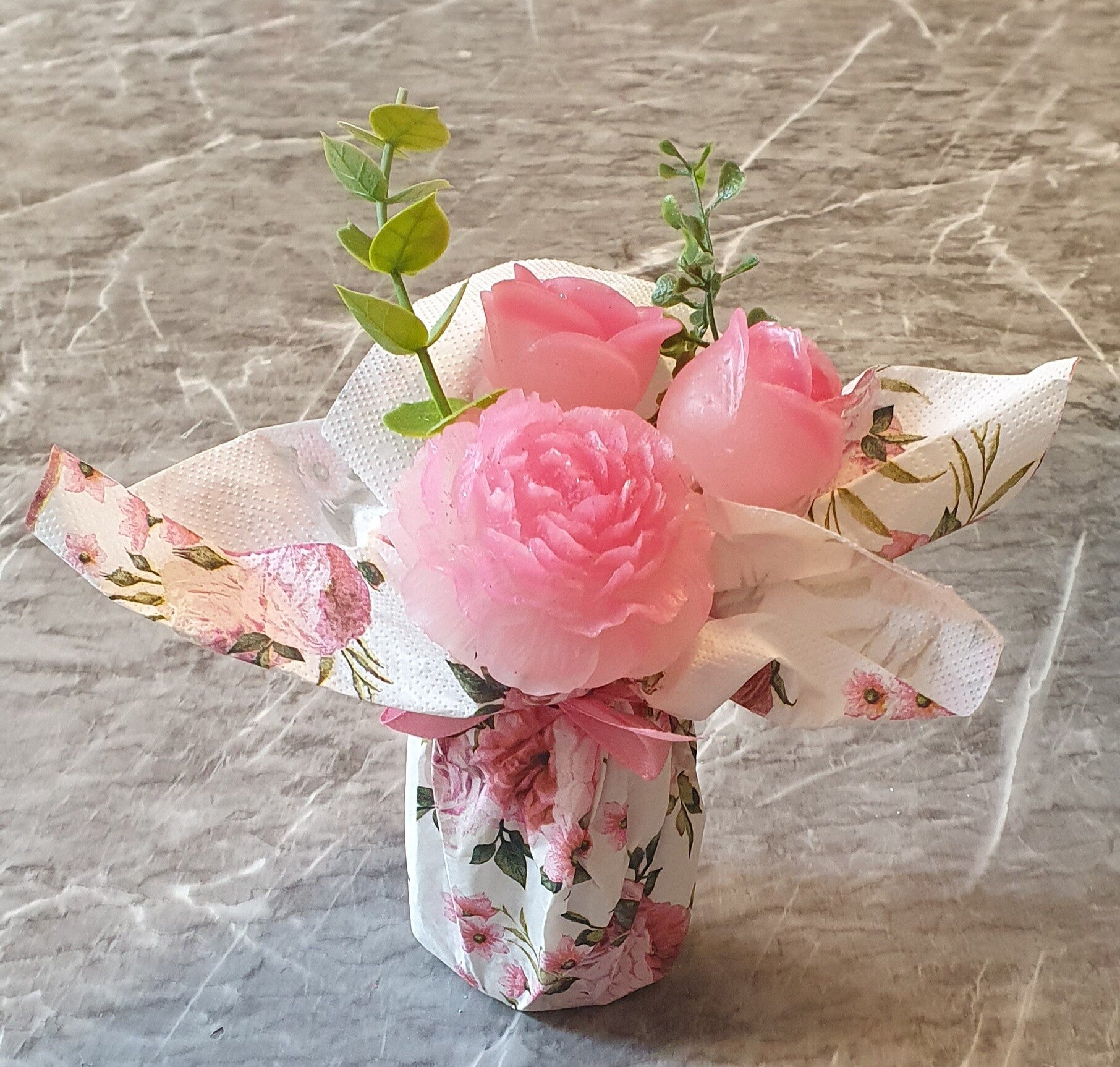 Tischdeko Wachs Blumen