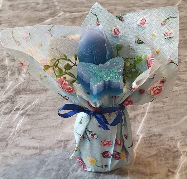 Tischdeko Blume/Schmetterling Deko Steinchen verziert