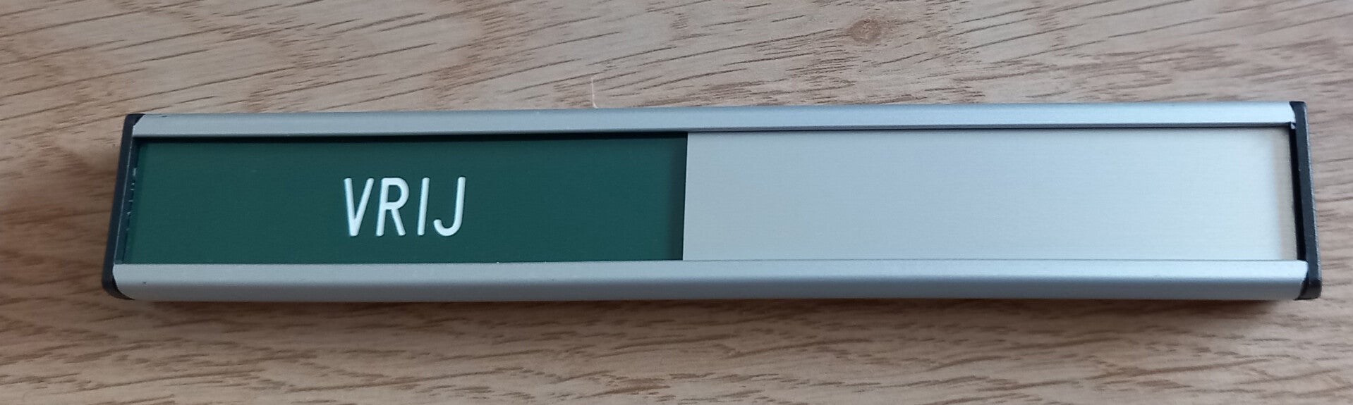 Schuifbordje vrij/bezet 150 x 25 mm