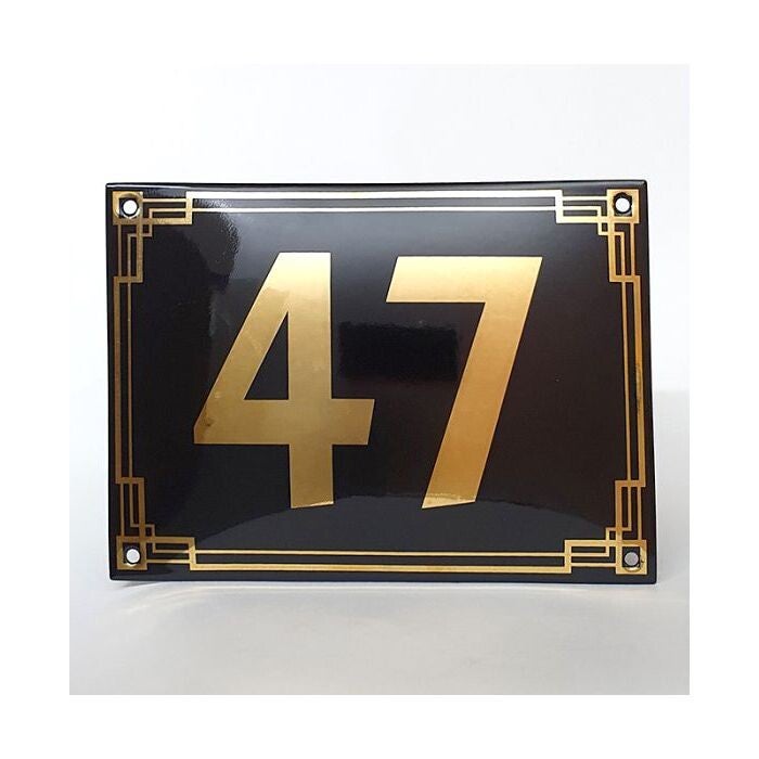Art-deco emaille huisnummer 220 x 160 mm