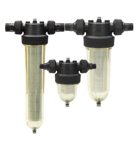 Vliesfilters voor mechanische waterfiltratie en bescherming van waterleidingen en toestellen.