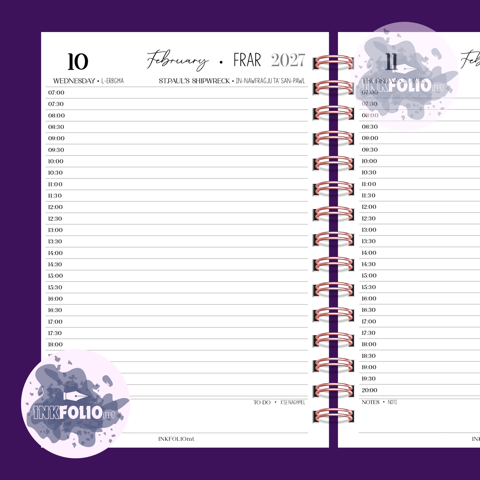 Daily Planner Time  |  26-27 Planner