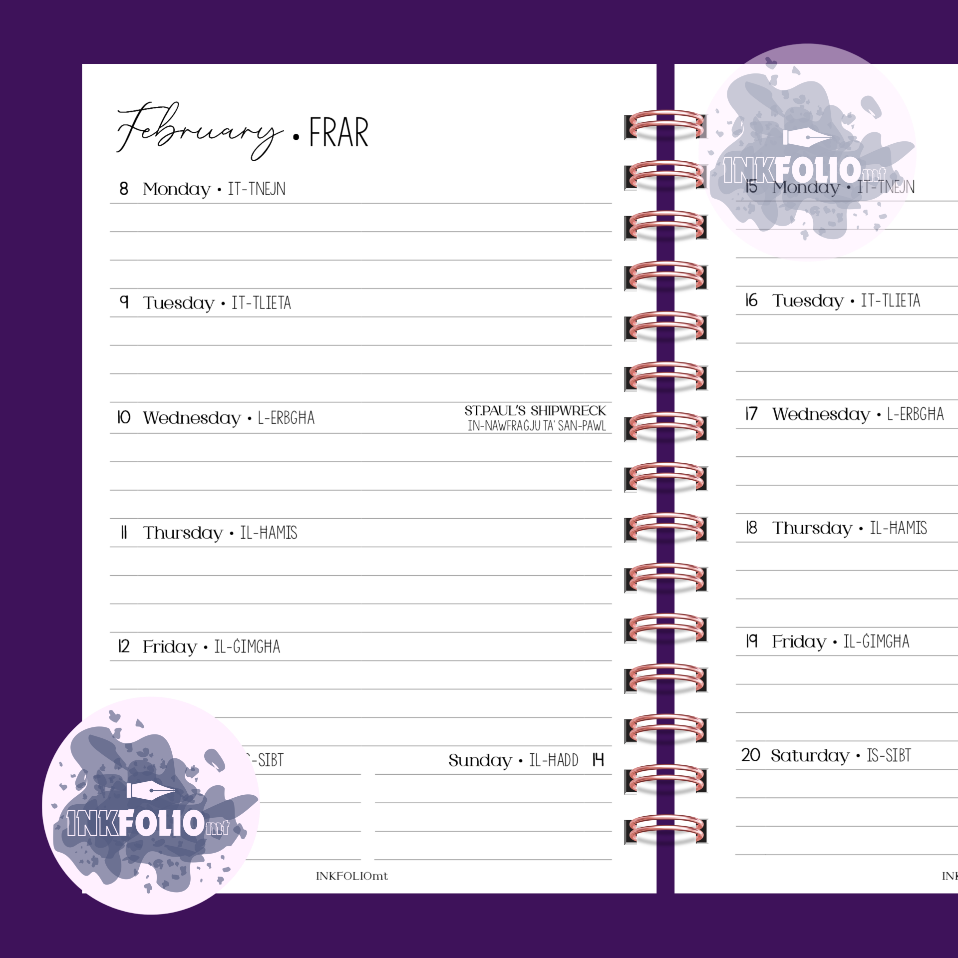 Weekly Planner Compact |  26-27 Planner