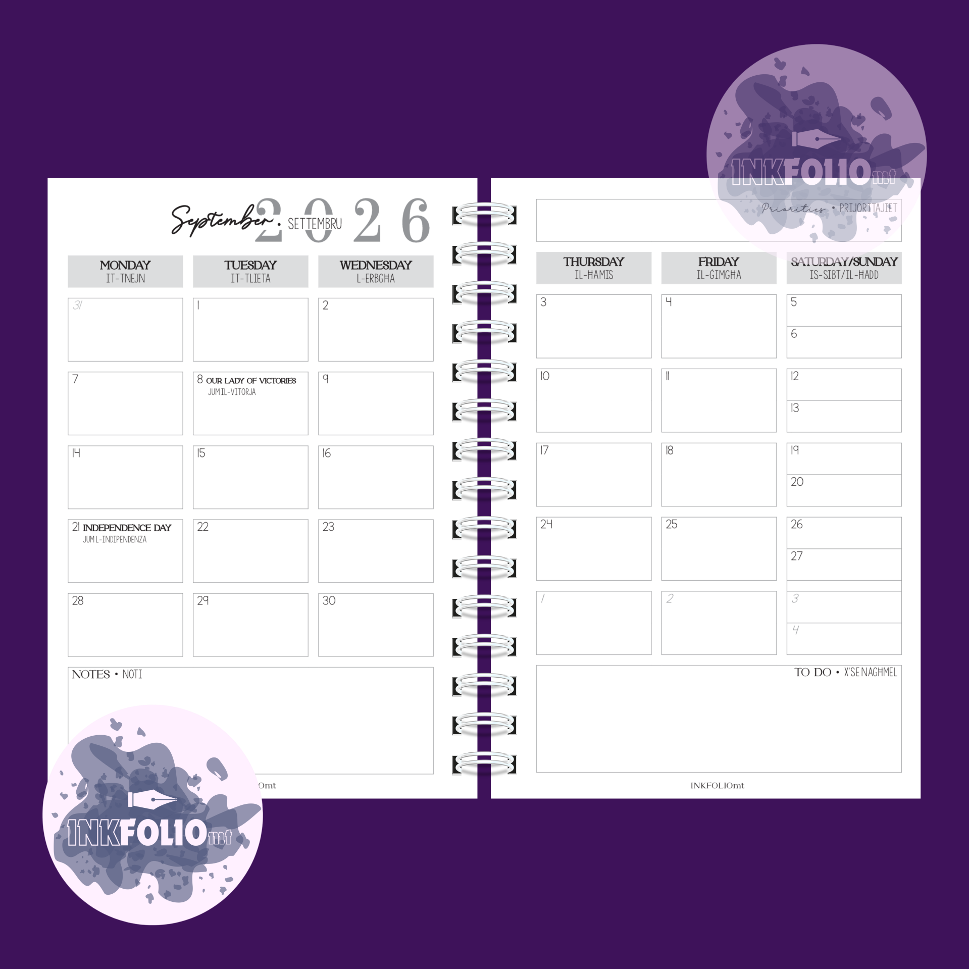 Monthly Spread  |  26-27 Planner
