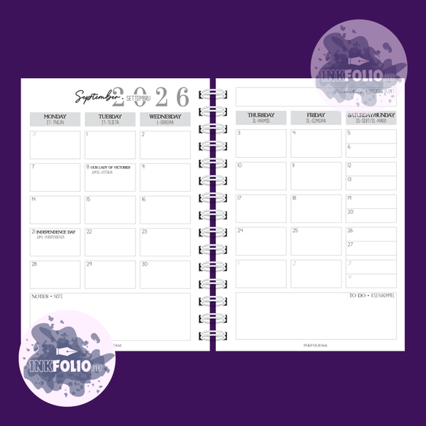 Monthly Spread  |  26-27 Planner