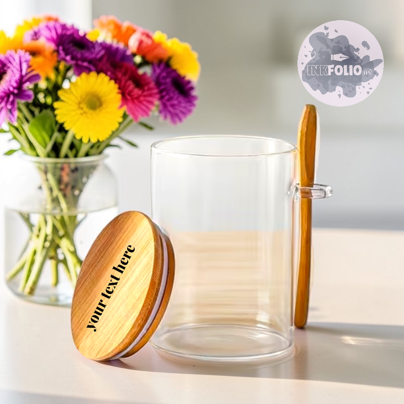 Glass Jar with Bamboo Lid & Spoon