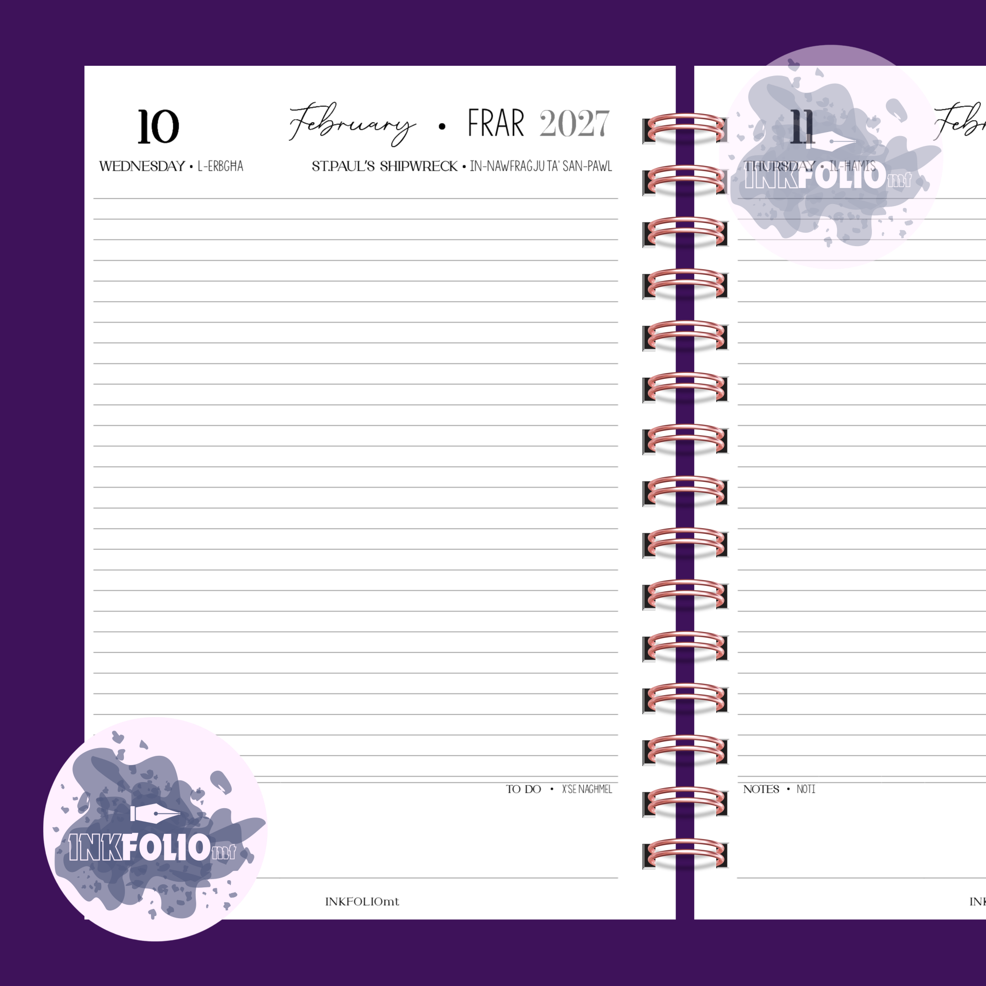 Daily Planner Notes & To Do |  26-27 Planner