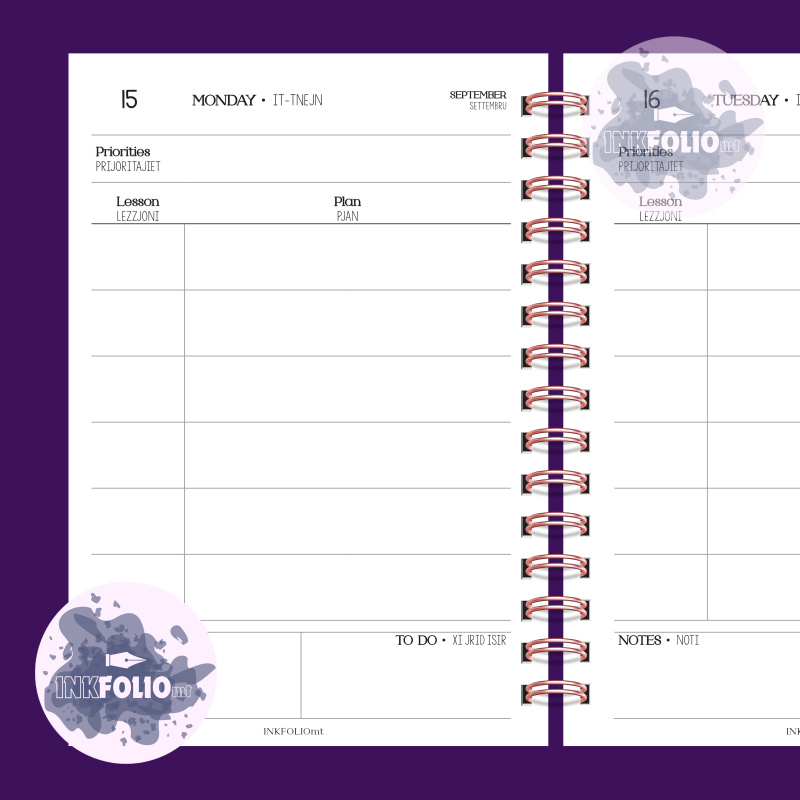 PRE-ORDER Daily Table 6 Slots |  Edu Planner 26-27