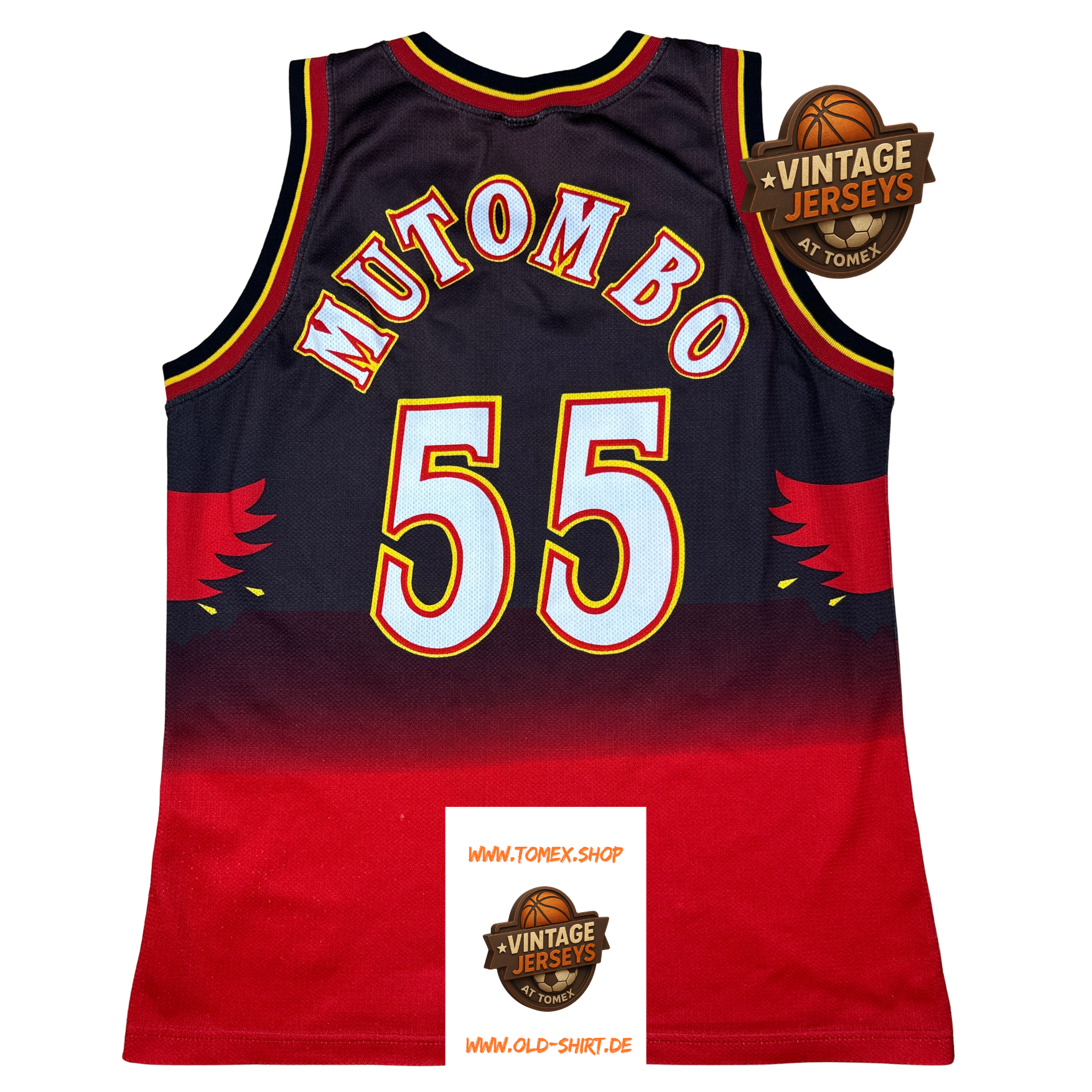 Champion NBA Atlanta Hawks Trikot #55 Dikembe Mutombo – Größe M 