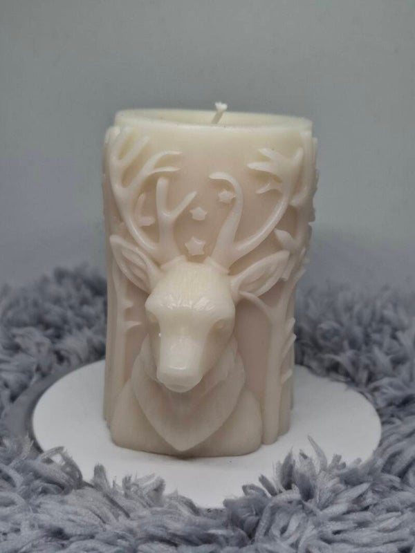 Kerst kaarsen hert met boom K002