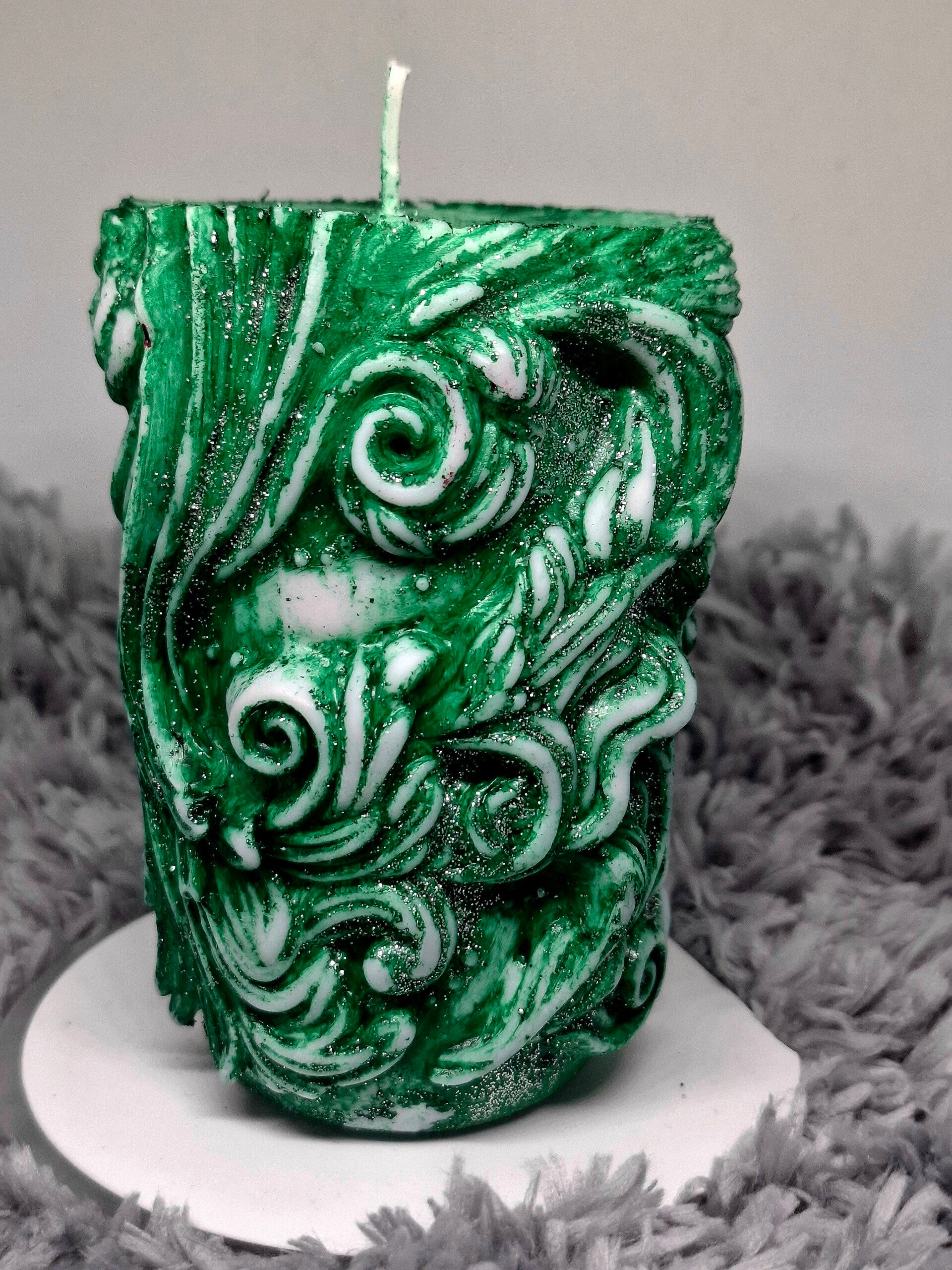 Kaarsen elegante groen K004