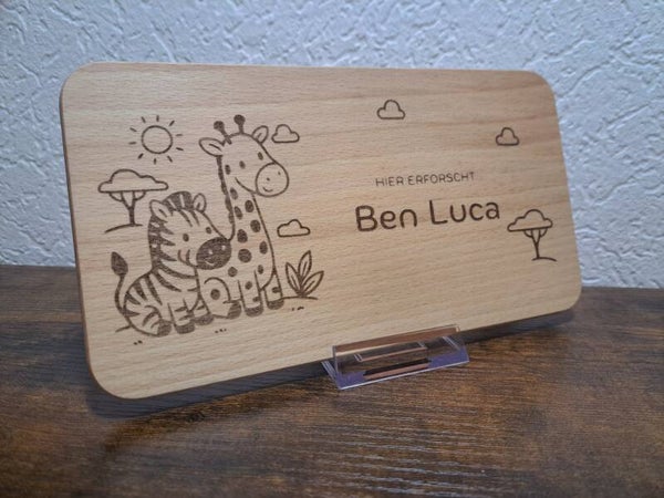 Ein Teil von Dir Frühstücksbrett Safari 22 x 12 cm