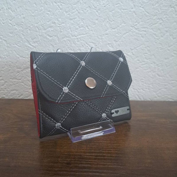 Handmade Einzelstück Geldbörse Raute Rot