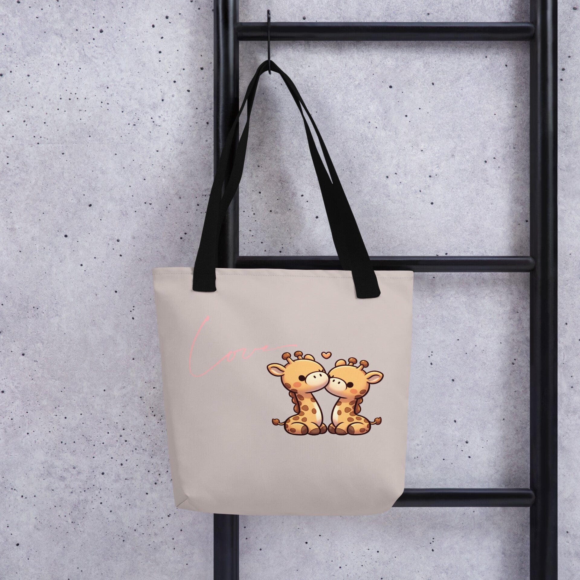 Love Graue Tasche "Verliebte Giraffen"