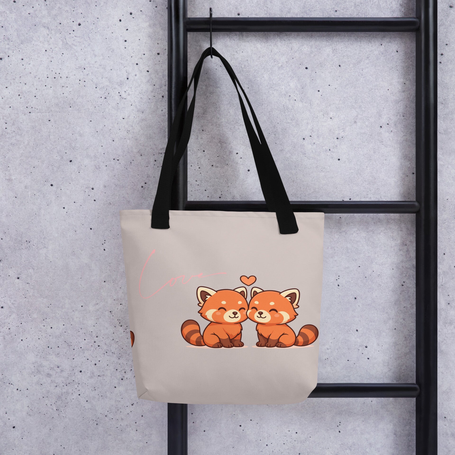 Love Graue Tasche "Verliebte rote Pandas"